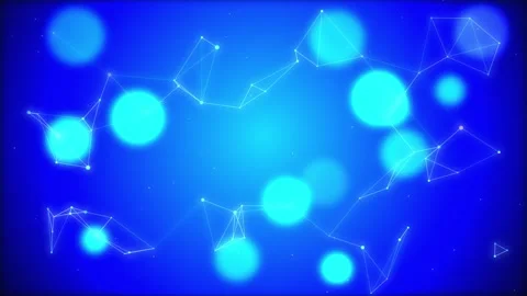 Abstract blue background with dots and lines forming a pattern 動画素材 347508653