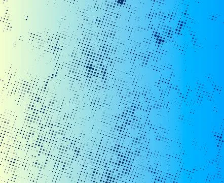 Abstract blue background with dots and lines with gradient color, blue halftone Stock Illustration