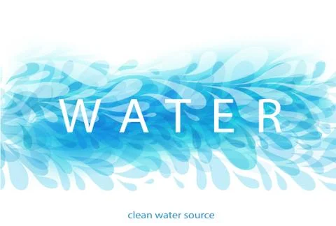 Abstract Blue Background with Drops and Water Stock Illustration