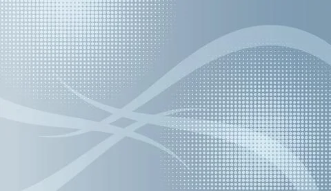Abstract blue background with dynamic wave lines and dotted halftone pattern Stock Illustration