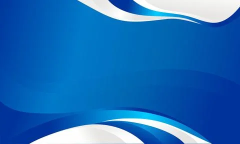 Abstract blue background with dynamic white fluid wave shapes Stock Illustration