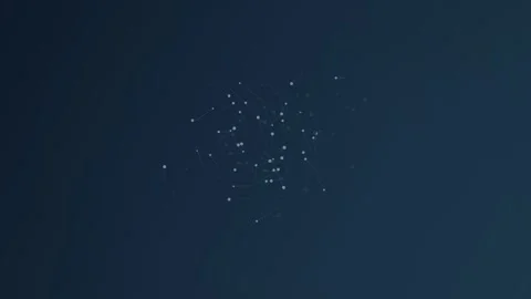 Abstract blue background with expanding white particles creates a sense of Stock Footage 325539236