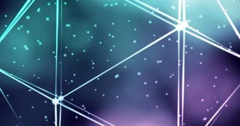 Abstract blue background, explosion of particles and dots, smooth lines, fantasy Stock Illustration