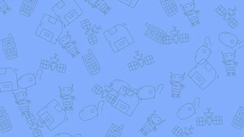 Abstract Blue Background with Faint Robot Outlines for Tech Presentations. Stock Footage 320171149