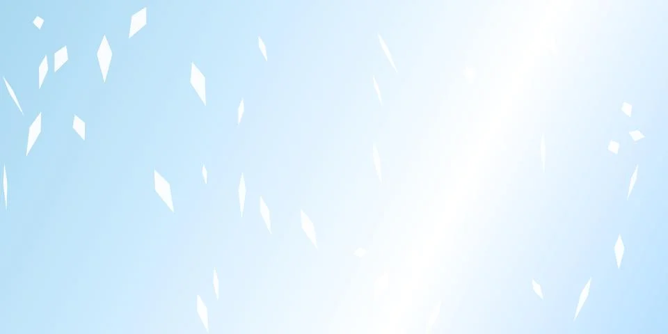 Abstract blue background with falling white crystal shapes Stock Illustration