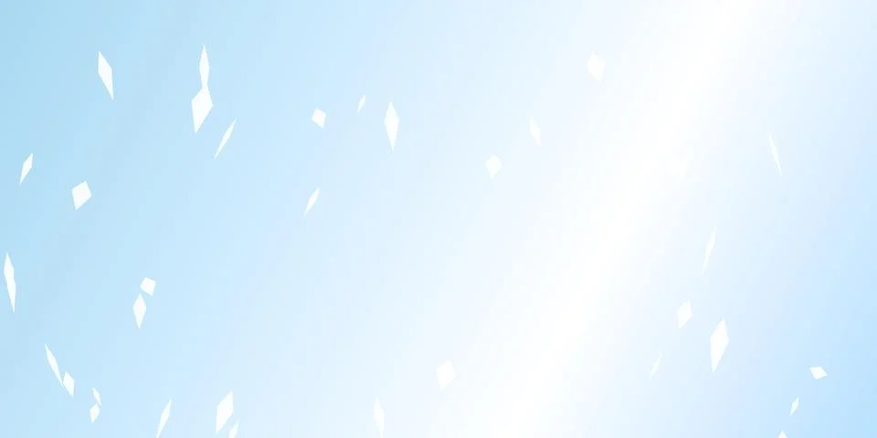 Abstract blue background with falling white paper confetti Stock Illustration