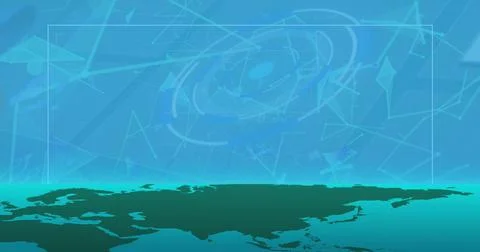 Abstract blue background features dynamic lines and shapes, with copy space Stock Photos