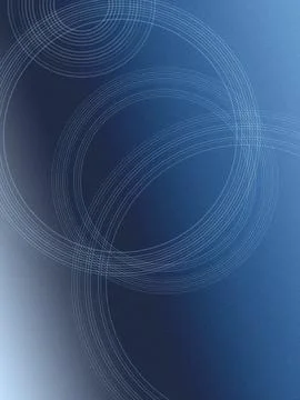 Abstract blue background features glowing light trails forming circular rin.. Stock Illustration
