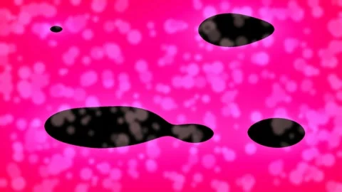 Abstract blue background with floating black liquid shapes and bubbles Stock Footage 336506093