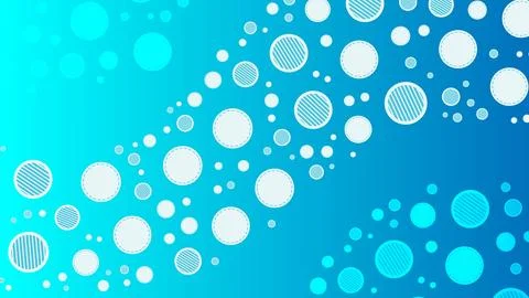 Abstract Blue Background with Floating Gradient Circles and Patterns Stock Illustration
