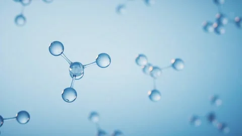 Abstract blue background with floating tetrahedral molecules in macro slow .. Stock Footage 327532148