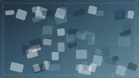 Abstract blue background with floating translucent squares and soft bokeh f.. Stock Illustration