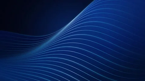 Abstract blue background with flowing light lines moving in smooth waves fo.. Stock Footage 345574402