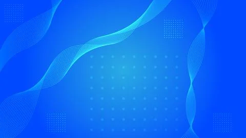 Abstract blue background with flowing linear waves and geometric dot pattern Stockillustratie