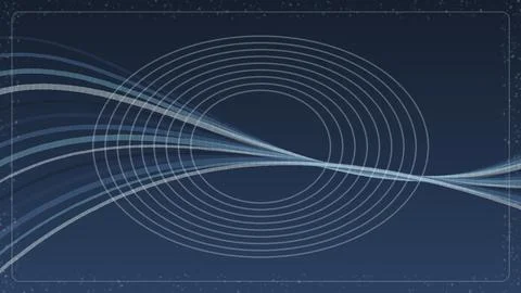 Abstract blue background with flowing lines and concentric circles for mode.. Stock Illustration
