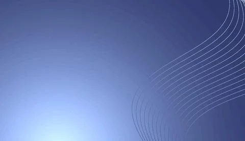 Abstract blue background with flowing white curved lines creating a dynamic Illustrazione stock