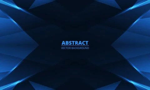 Abstract blue background with geometric dynamic glowing lines. Illustrazione stock