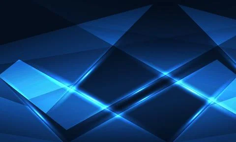 Abstract blue background with geometric dynamic glowing lines. Stock Illustration