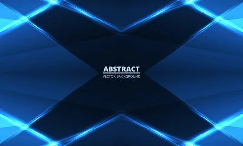 Abstract blue background with geometric dynamic glowing lines. Stock Illustration