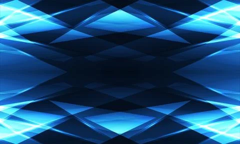 Abstract blue background with geometric dynamic glowing lines. Stock Illustration