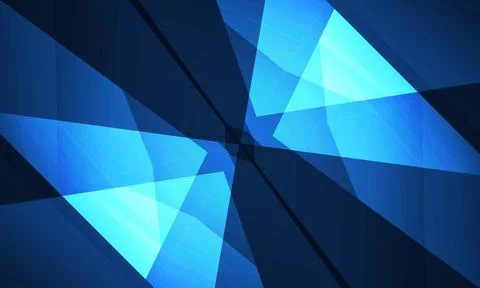 Abstract blue background with geometric dynamic glowing lines. Stock Illustration