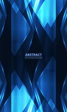 Abstract blue background with geometric dynamic glowing lines. Stock Illustration