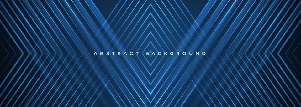 Abstract blue background with geometric dynamic glowing lines. Stock Illustration