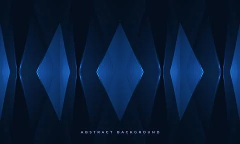 Abstract blue background with geometric dynamic glowing triangle shapes. Stock Illustration