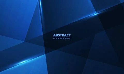 Abstract blue background with geometric dynamic glowing lines. Stock Illustration