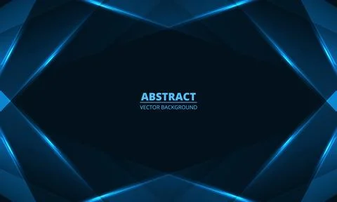 Abstract blue background with geometric glowing frame. Stock Illustration