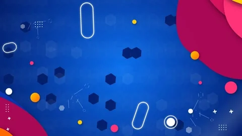 Abstract Blue Background with Geometric Shapes and Dynamic Motion Elements. Stock Footage 336620519