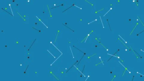 Abstract Blue Background with Geometric White Green and Black Connected Lin.. Stock Illustration