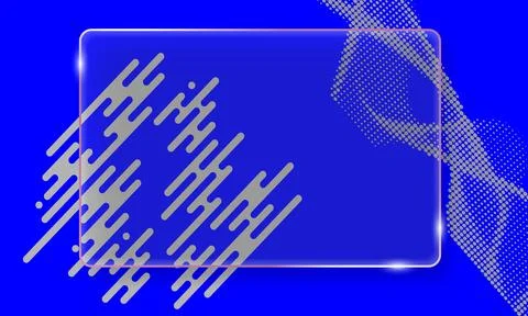 Abstract blue background with glass effect and halftone pattern. 库存插图