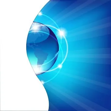 Abstract blue background with globe Stock Illustration