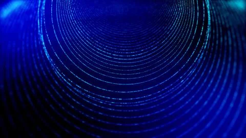Abstract blue background of glow particles form lines, surfaces as futuristic Stock Illustration