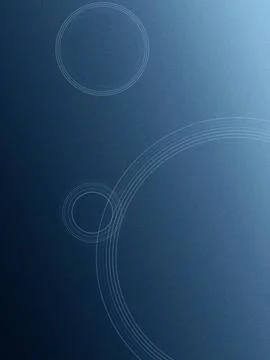 Abstract blue background with glowing circular tech rings and wave lines, c.. Illustrazione stock