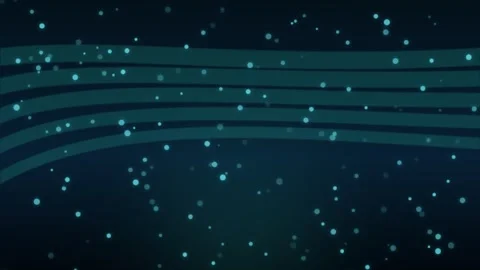 Abstract blue background with glowing cyan particles and curved stripe Stock Footage 335942943