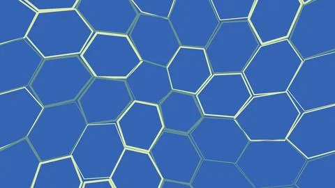 Abstract blue background with glowing hexagon shapes 스톡 일러스트