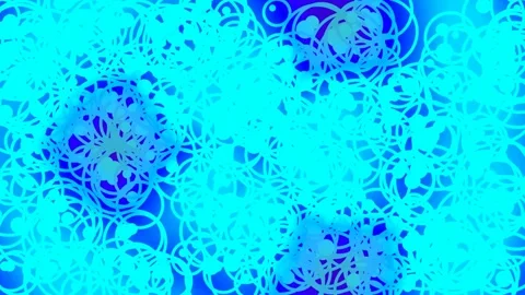 Abstract Blue Background with Glowing Interlocking Circles and Bokeh Light .. Stock Footage 333082209