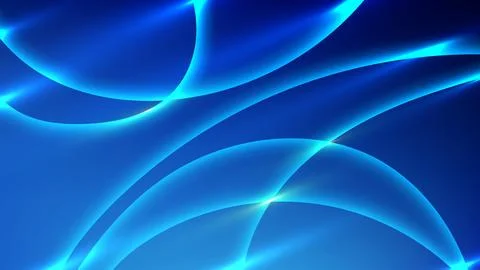 Abstract blue background with glowing neon curved lines for futuristic tech.. Illustrazione stock