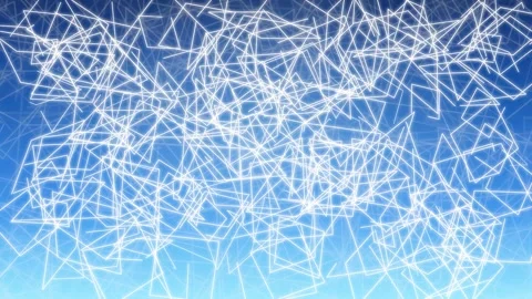 Abstract blue background with glowing white geometric lines moving in a complex Stock Footage 343430486