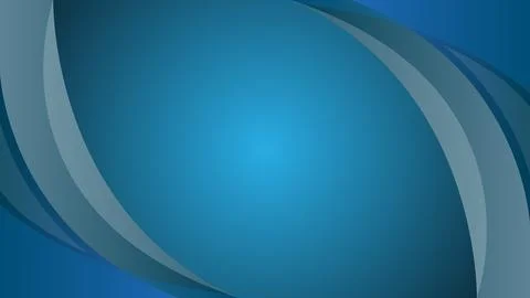 Abstract Blue Background with Gradient Waves and Circular Glow Stock Illustration