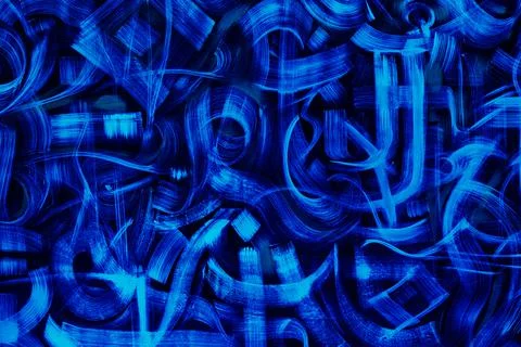 Abstract blue background with graffiti on the wall. Modern backdrop Stock Illustration
