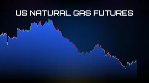 Abstract blue background of graph US natural gas futures Stock Illustration