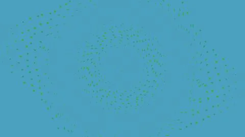 Abstract blue background with green digital dots pattern Illustrazione stock