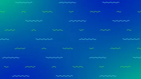 Abstract blue background with green waves lines pattern design background Stock Illustration