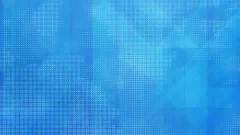 Abstract blue background with grid of shifting dots and transparent overlapping Stock Footage 293711801