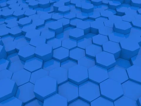Abstract blue background of hexagons. Stock Illustration