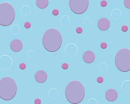Abstract blue background on it are pink circles of different sizes Stock Illustration