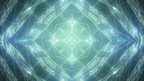 Abstract blue background of kaleidoscope effect. Vídeo Stock 82475086
